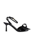 Prada Strappy Sandals Black Patent Leather Mid Heel Open Toe for Women