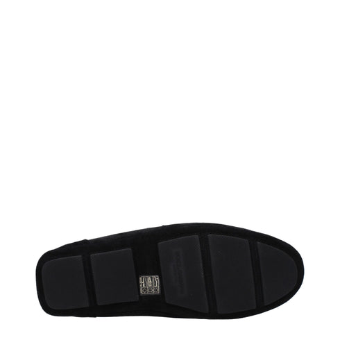 Dolce & Gabbana Black Leather Slip-On Loafers