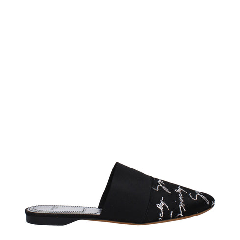Givenchy Women's Black Satin Slippers – Designer Flat Sandals with Logo Detail