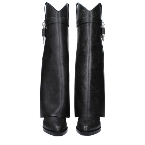 Givenchy Boots Black Leather Wedge Women’s Footwear
