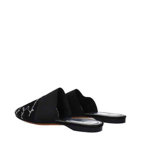 Givenchy Women's Black Satin Slippers – Designer Flat Sandals with Logo Detail