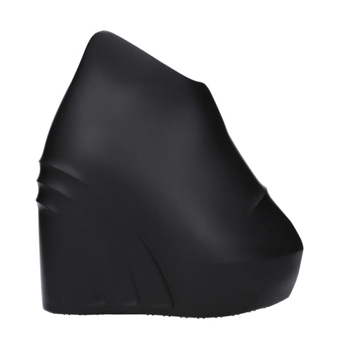 Givenchy Black Rubber Platform Wedge Sandals for Women