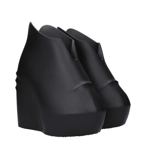 Givenchy Black Rubber Platform Wedge Sandals for Women