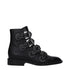 Givenchy Black Leather Ankle Boots – Women’s Studded Buckle Strap Flat Boots