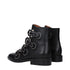 Givenchy Black Leather Ankle Boots – Women’s Studded Buckle Strap Flat Boots