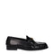Versace Black Leather Slip-On Loafers