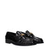 Versace Black Leather Slip-On Loafers