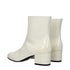 Celine Ankle Boots in Beige Patent Leather Mid Heel - Women’s