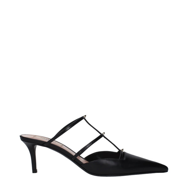 Valentino Garavani Black Leather Heels – Strappy Stiletto Sandals for Women