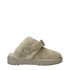 Burberry Beige Suede Shearling Slippers Sandals with Buckle Strap - Women’s