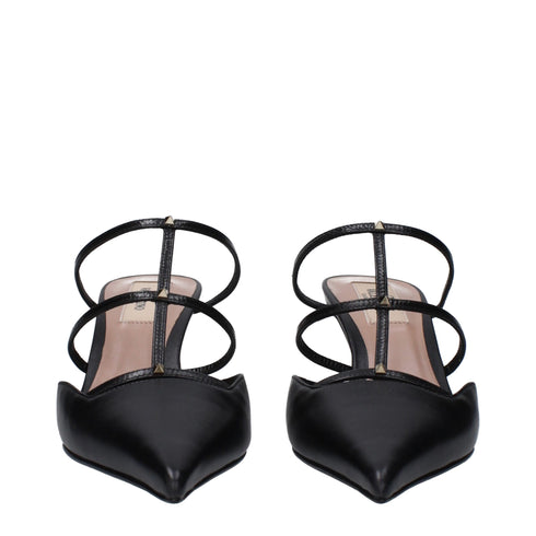Valentino Garavani Black Leather Heels – Strappy Stiletto Sandals for Women