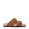 Valentino Garavani Brown Leather Buckle Slippers – Fuzzy Lined Sandals - Women’s
