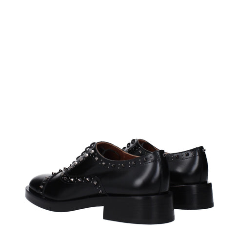 Valentino Garavani Black Leather Oxfords And Derbies