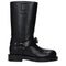 Burberry Buckle Leather Boots Black Mid Heel Women’s