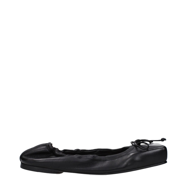 Jacquemus Black Leather Ballet Flats