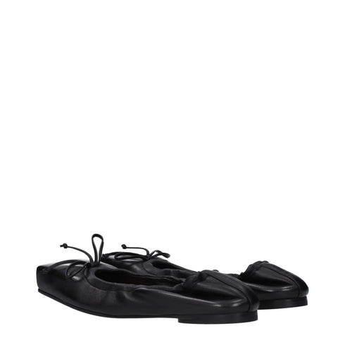 Jacquemus Black Leather Ballet Flats