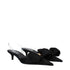 Versace Black Satin Mid Heels Sandals with Bow Detail – Women’s