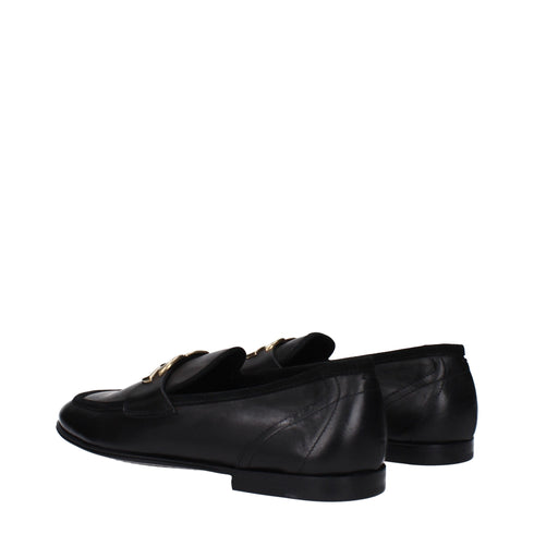 Dolce & Gabbana Black Leather Slip-On Loafers