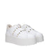 Valentino Garavani White Leather Platform Wedge Sneakers Shoes with Studs and Fur Lining for Women