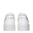 Valentino Garavani White Leather Platform Wedge Sneakers Shoes with Studs and Fur Lining for Women