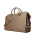 Burberry Beige Calfskin Leather Handbag with Check Canvas Side Panels for Women