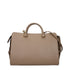 Burberry Beige Calfskin Leather Handbag with Check Canvas Side Panels for Women