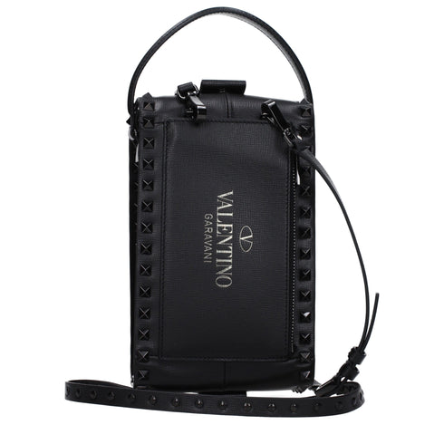 Valentino Garavani Black Leather Clutch Bags