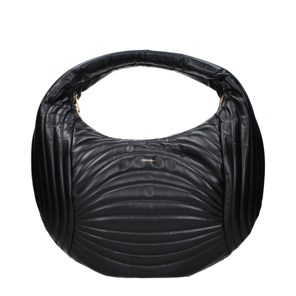 Salvatore Ferragamo Black Quilted Leather Handbag for Women