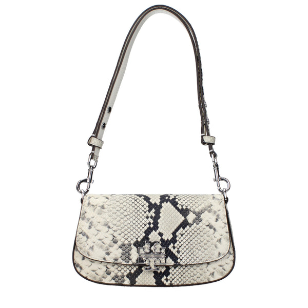 Tory Burch Shoulder Bag in White Python-Effect Leather for Women