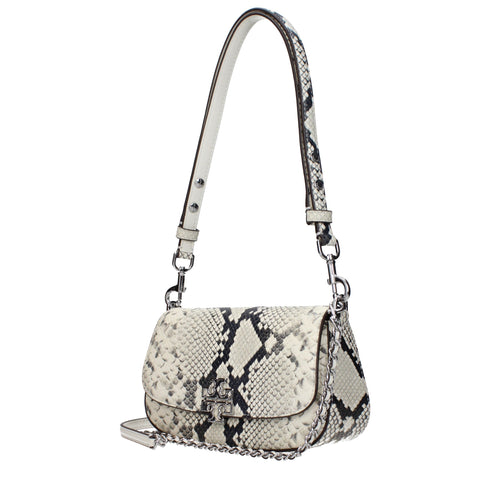 Tory Burch Shoulder Bag in White Python-Effect Leather for Women
