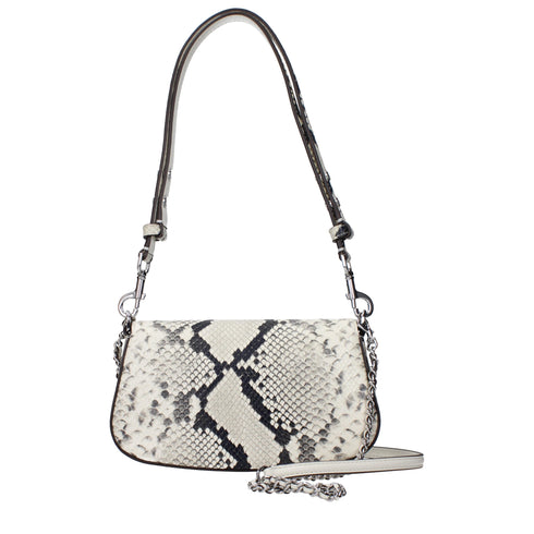 Tory Burch Shoulder Bag in White Python-Effect Leather for Women