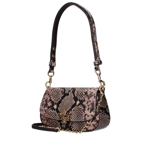 Tory Burch Shoulder Bag in Pink Python-Effect Leather for Women