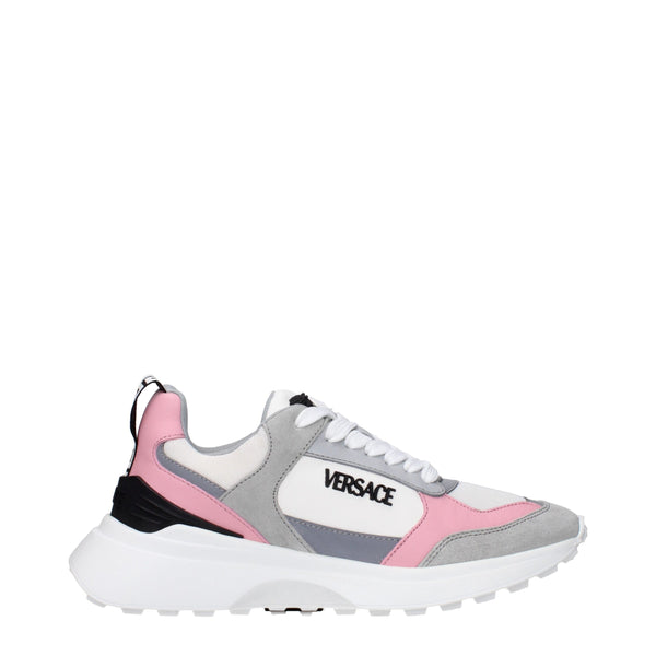 Versace White Pink Grey Logo Low Top Sneakers Shoes for Women