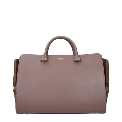 Burberry Gray Calfskin Leather Handbag with Adjustable and Removable Shoulder Strap for Women