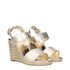 Prada Gold Leather Wedge Sandals – Espadrille Platform Heels - Women’s