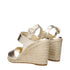 Prada Gold Leather Wedge Sandals – Espadrille Platform Heels - Women’s