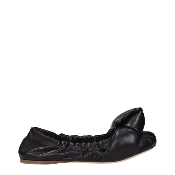 Miu Miu Flats Black Soft Leather Women’s Shoes