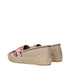 Prada Women's Espadrilles – Beige Fabric Slip-On Flats with Rose Embroidery