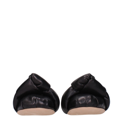 Miu Miu Flats Black Soft Leather Women’s Shoes