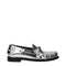 Versace Gray Leather Slip-On Loafers