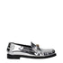 Versace Gray Leather Slip-On Loafers