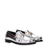 Versace Gray Leather Slip-On Loafers