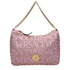 Versace Beige Fabric Logo Medusa Chain Shoulder Handbag for Women