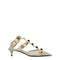Valentino Garavani Off White Leather Studded Heels – Mid Heel Pointy Toe Sandals - Women’s