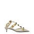 Valentino Garavani Off White Leather Studded Heels – Mid Heel Pointy Toe Sandals - Women’s