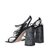 Miu Miu Black Patent Leather Platform Sandals – Women’s Glitter Block Heel Lace-Up Heels