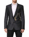Dolce & Gabbana Dark Gray Bee Embroidery SICILIA Coat Blazer