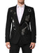 Dolce & Gabbana Black Bee Crown Embellished Suit Coat Blazer