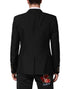 Dolce & Gabbana Black Bee Crown Embellished Suit Coat Blazer