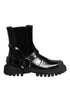 Dolce & Gabbana Black Leather Chelsea Short Boots – Mid-Calf Shoes
